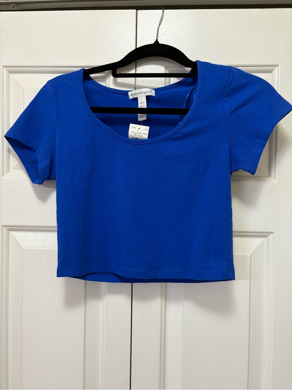 Ambiance Royal Blue Scoop Neck Crop Top